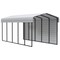 Arrow Storage Products Galvanized Steel Carport, W/ 1-Sided Enclosure, Compact Car Metal Carport Kit, 10'x24'x9', Eggshell CPH102409ECL1 - alternate 1